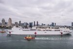 SAN DIEGO (May 11, 2016) The Military Sealift Command hospital ship USNS Mercy (T-AH 19) departs Naval Base San Diego in support of Pacific Partnership 2016.  Pacific Partnership is in its 11th iteration and is the largest annual multilateral humanitarian assistance and disaster relief preparedness mission conducted in the Indo-Asia-Pacific region. 