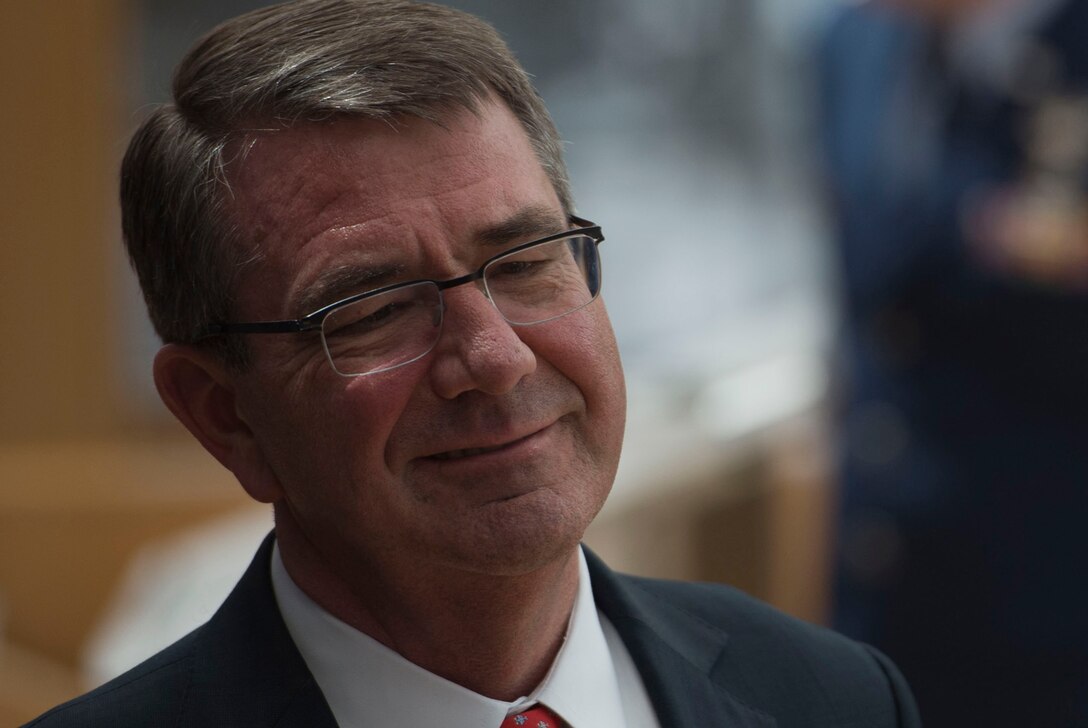 Defense Secretary Ash Carter contemplates a question asked by a U.S. Air Force Academy cadet while touring the campus in Colorado Springs, Colo., May 12, 2016. DoD photo by Air Force Senior Master Sgt. Adrian Cadiz
