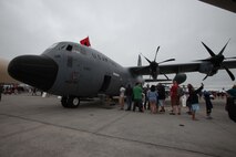 A WC-130 “Hurricane Hunter” is presented to a crowd at the 2016 Marine Corps Air Station Cherry Point Air Show – “Celebrating 75 Years” at MCAS Cherry Point, N.C., April 30, 2016. The WC-130 is a high-wing, medium-range aircraft used for weather reconnaissance missions by the United States Air Force. The aircraft is a modified version of the C-130 Hercules transport configured with specialized weather instrumentation used for penetration of tropical cyclones and winter storms to obtain data on movement, size and intensity.
This year’s air show celebrated MCAS Cherry Point and 2nd Marine Aircraft Wing’s 75th anniversaries and featured 40 static displays, 17 aerial performers and a concert.
#CPAirShow2016 #Marines
