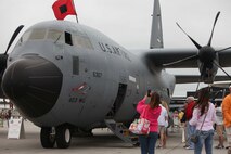 A WC-130 “Hurricane Hunter” is presented to a crowd at the 2016 Marine Corps Air Station Cherry Point Air Show – “Celebrating 75 Years” at MCAS Cherry Point, N.C., April 30, 2016. The WC-130 is a high-wing, medium-range aircraft used for weather reconnaissance missions by the United States Air Force. The aircraft is a modified version of the C-130 Hercules transport configured with specialized weather instrumentation used for penetration of tropical cyclones and winter storms to obtain data on movement, size and intensity.
This year’s air show celebrated MCAS Cherry Point and 2nd Marine Aircraft Wing’s 75th anniversaries and featured 40 static displays, 17 aerial performers and a concert.
#CPAirShow2016 #Marines
