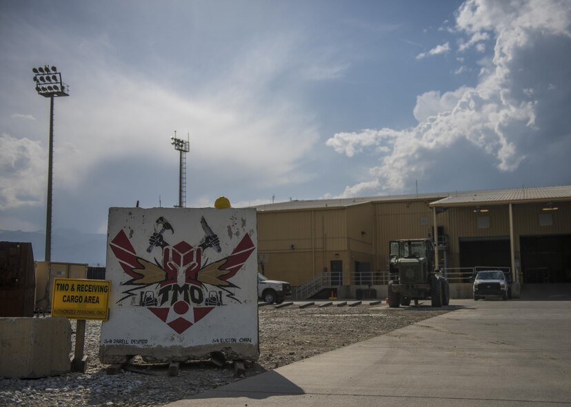 The 455th Expeditionary Logistics Readiness Squadron Traffic Management Office inbound office processes all the cargo that is sent throughout Afghanistan at Bagram Airfield, Afghanistan, May 13, 2016. On average, the TMO inbound section processes about 600 pieces of cargo a day. (U.S. Air Force photo by Senior Airman Justyn M. Freeman)