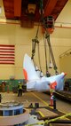 The new, high-tech replacement turbine for Ice Harbor’s hydroelectric generator Unit-2 was delivered in segments by truck and assembled inside the powerhouse. 