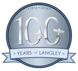 This year marks 100 Years of Langley - come celebrate with us. (U.S. Air Force graphic by Tech. Sgt. Katie Gar Ward)