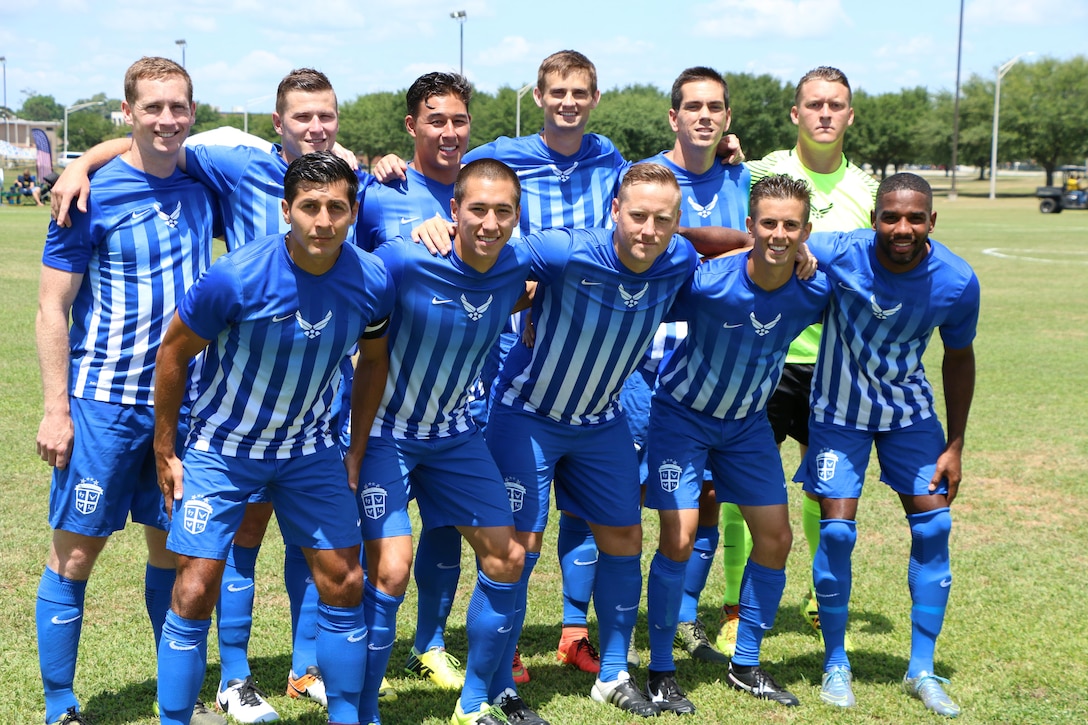 Fort Benning, Ga. - Air Force getting ready for the championship match of the 2016 Armed Forces Men's Soccer Championship hosted at Fort Benning, Ga from 6-14 May 2016.  Air Force would win the Championship 3-2, with Navy taking silver.