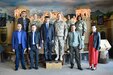 U.S. Army Central and Tajikistan public affairs personnel pose for a photo during a Media Relations Exchange April 22, in Dushanbe, Tajikistan.