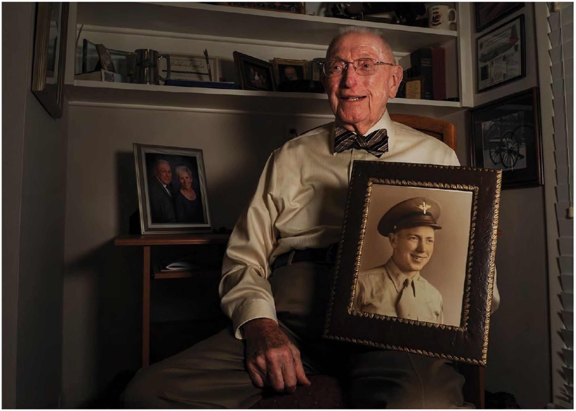 Colonel (Ret.) Harry Canham began his military career as a glider pilot in 1942 as part of the U.S. Army Air Corps during World War II. (U.S. Air Force photo by Airman 1st Class Cliffton Dolezal)