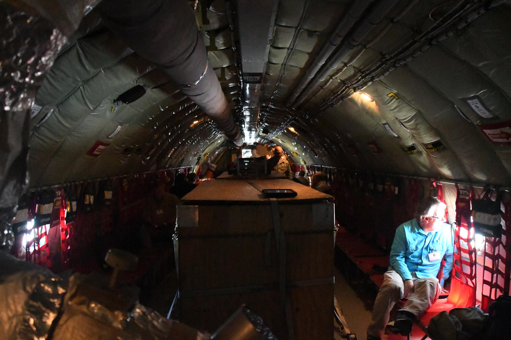 Local clergy members enjoy a flight out of Barksdale Air Force Base, La. in a KC-135 Stratotanker on May 13, 2016. The 307th Bomb Wing’s Reserve Airmen invited their clergy to see the Wing, learn about the Reserve mission and fly in the KC-135 to see an in-air refueling of a B-52 Stratofortress. (U.S. Air Force photo by Master Sgt. Dachelle Melville/Released)