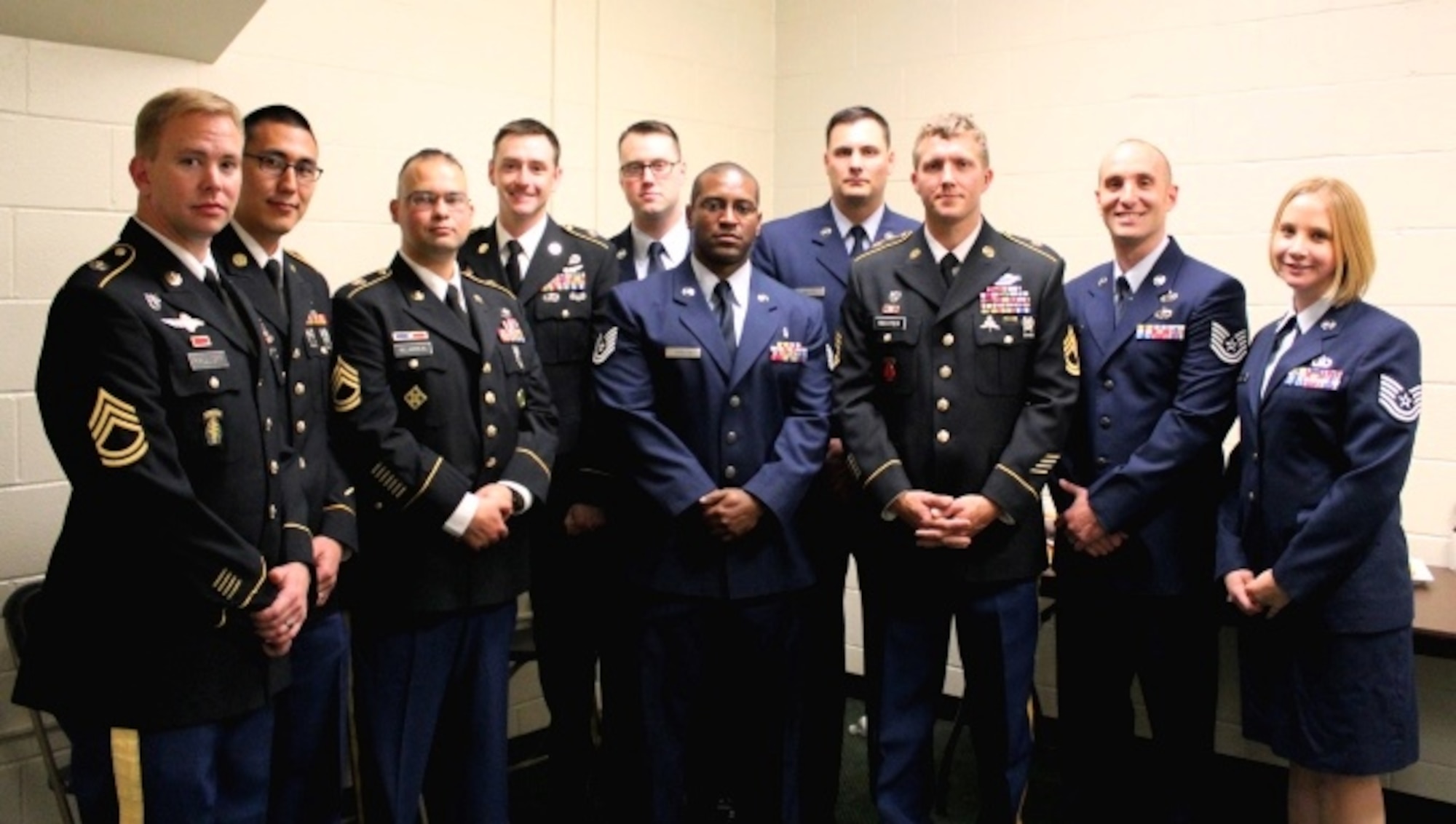 The charter class of the Enlisted to Medical Degree Preparatory Program, including both Air Force and Army students, graduated on May 11, 2016 during a commencement ceremony held at George Mason University. The Enlisted to Medical Degree Preparatory Program is a partnership between the Armed Services and Uniformed Services University. Designed for enlisted service members, the two-year program enables members to remain on active duty status while enrolled as full-time students in preparation for application to medical school. (U.S. Air Force photo by Prerana Korpe, AFMS Public Affairs)