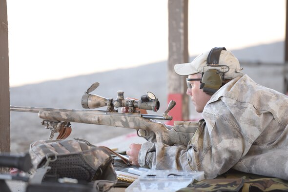 A local law enforcement official clears his barrel during a joint training exercise April 20, 2016, at Mountain Home Air Force Base, Idaho. This was the first time the 366th Security Forces Squadron trained with law enforcement officials in a setting like this.  (U.S. Air Force photo by Airman 1st Class Chester Mientkiewicz/Released)
