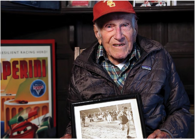 Captain (Sep.) Louis Zamperini was an Olympic distance runner, inspirational speaker and an Airman during World War II. (Photo by Matt Meindl)