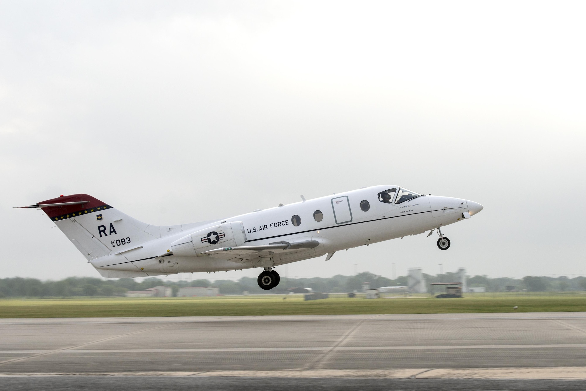 Maj. Ryan Scott, 99th Flying Training Squadron “A” flight commander and T-1A Jayhawk instructor pilot, and 2nd Lt. Aimee St. Cyr, 99th FTS instructor pilot trainee, take off in a T-1A at Joint Base San Antonio-Randolph May 16, 2016. The 99th FTS is home to 17 T-1A aircraft. 