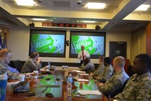 Marco Carlos, 50th Contracting Squadron contracting officer, leads Schriever Airmen in a financial resiliency class during Wingman University at Schriever Air Force Base, Colorado, Thursday, May 12, 2016. Carlos offered the financial resiliency class based on principles of wealth building and debt elimination. (U.S. Air Force photo/Airman William Tracy)