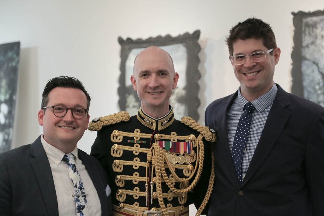 On May 15, 2016, the Marine Band presented a concert titled “Picture Studies” at the Rachel M. Schlesinger Concert Hall and Arts Center in Alexandria, Va. The program included David Conte’s A Copland Portrait, Ottorino Resphigi’s Huntingtower Ballad, Adam Schoenberg’s Picture Studies, Joel Puckett’s It perched for Vespers nine, and Dmitri Shostakovich’s Suite from The Gadfly. Composers Joel Puckett and Adam Schoenberg attended the concert and spoke about their pieces. (U.S. Marine Corps photo by Staff Sgt. Rachel Ghadiali/released)