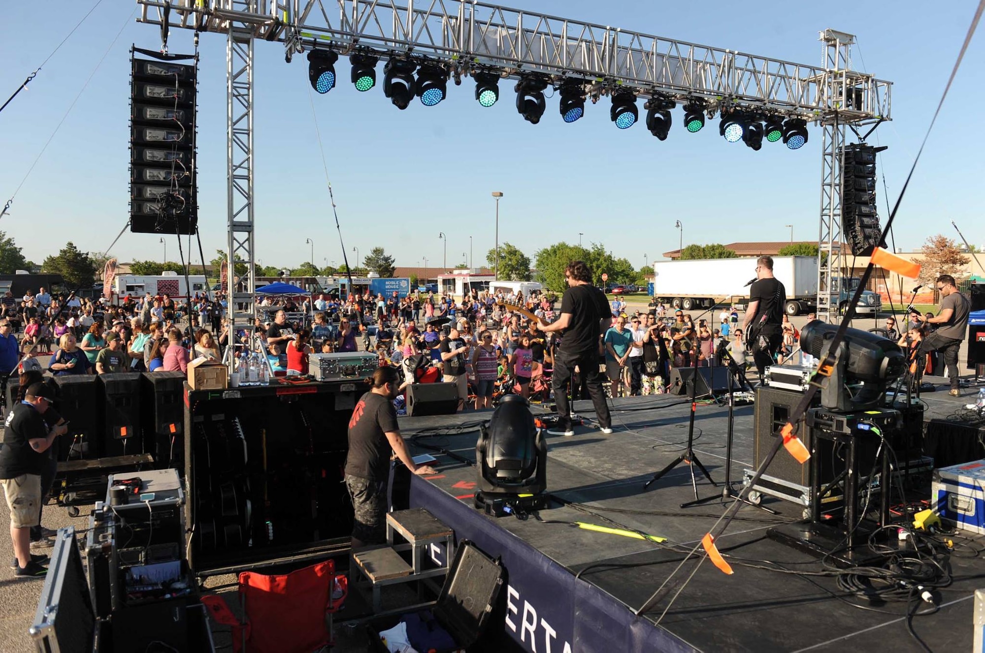The 22nd Air Refueling Wing hosted American Idol winner David Cook on the first stop of his military tour, May 12, 2016, at McConnell Air Force Base, Kan. Cook toured the base to get a better understanding of how the Air Force operates and what Team McConnell members do day in and day out. (U.S. Air Force photo/Senior Airman David Bernal Del Agua)