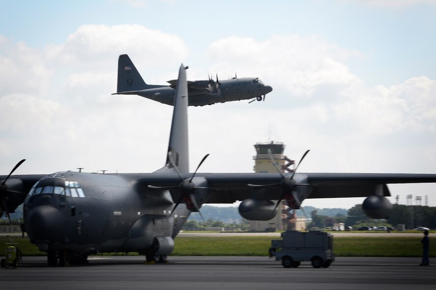 A C-130 Hercules takes off during an exercise at Yokota Air Base, Japan, May 13, 2016.
The exercise was a week-long test and practice of Yokota's humanitarian aid and
disaster relief capabilities. (U.S. Air Force photo by Staff Sgt. Cody H. Ramirez/
Released)