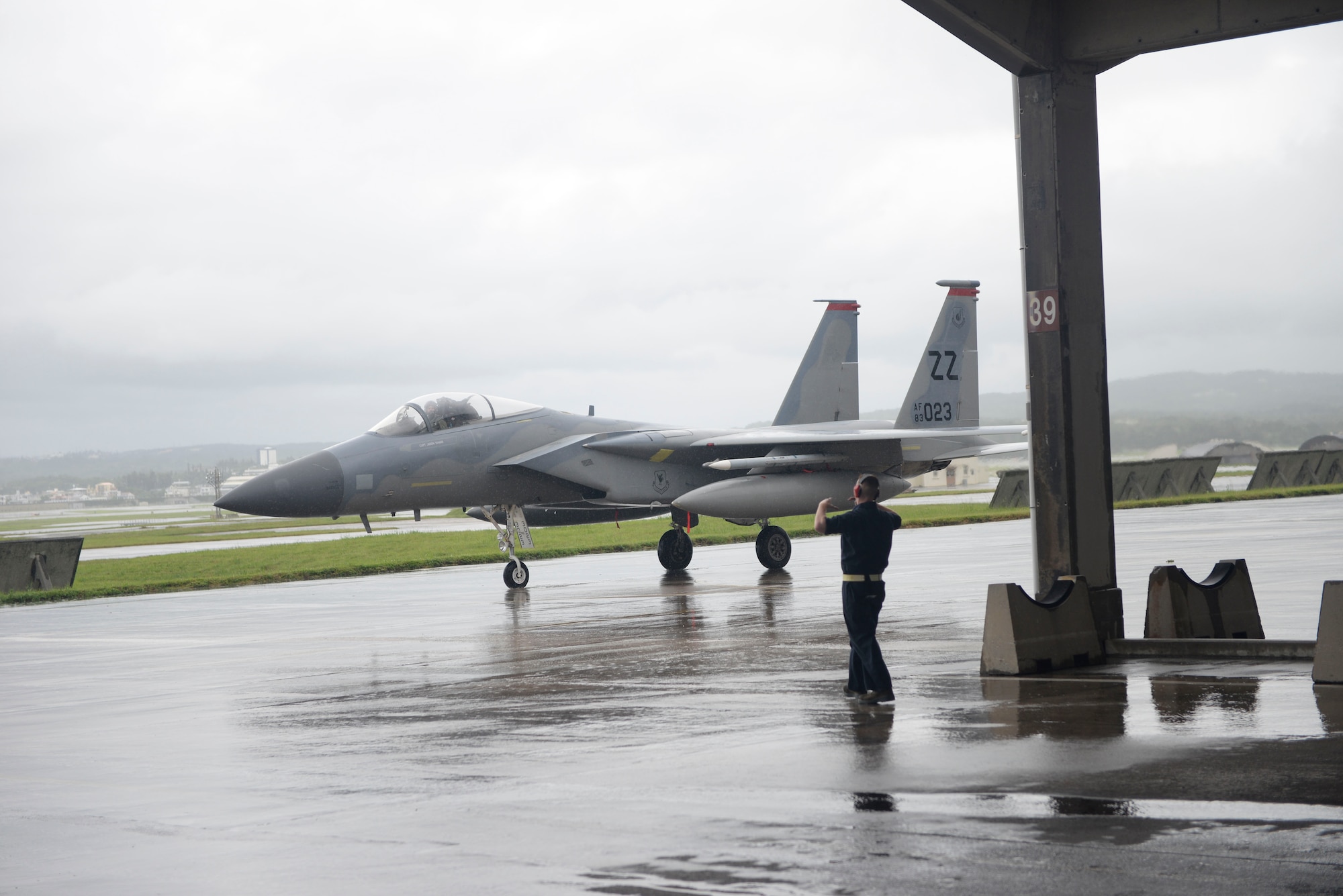 An F-15 Eagle assigned to the 67th Fighter Squadron returns home after a six-week temporary duty assignment May 16, 2016, at Kadena Air Base, Japan. The F-15s were participating in the Weapons Systems Evaluation Program at Tyndall Air Force Base, Florida, and exercise RED FLAG-Alaska at Eielson Air Force Base. The exercises are a series of Pacific Air Forces commander-directed field trainingopportunities for U.S. and partner nation forces, providing combined offensive counter-air, interdiction, close air support and large force employment training in a simulated combat environment. The F-15 Eagle is an all-weather, extremely maneuverable, tactical fighter designed to permit the Air Force to gain and maintain air supremacy over the battlefield. (U.S. Air Force photo by Senior Airman Stephen G. Eigel)