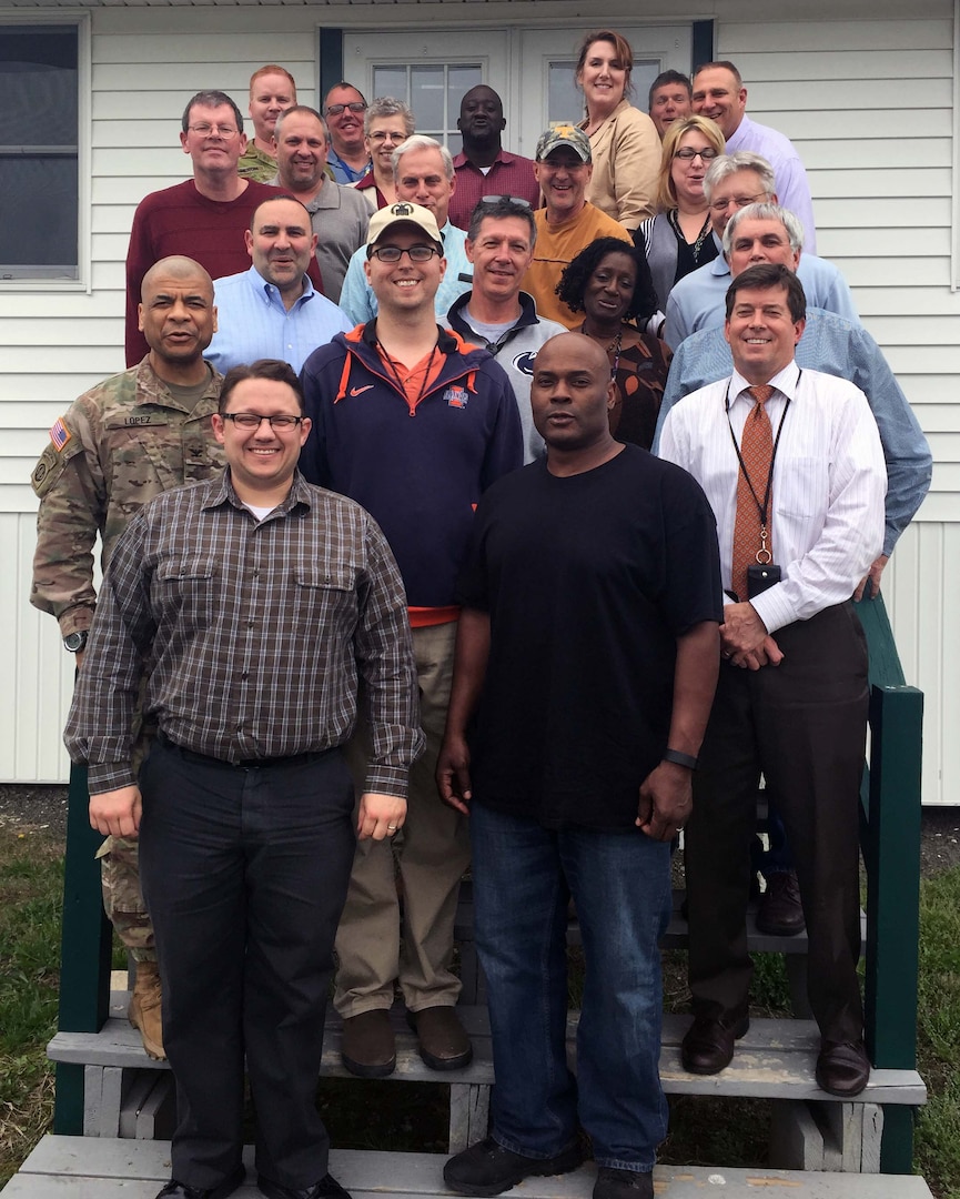 The Defense Logistics Agency Distribution headquarters team assembled a group to test out the Continuity of Operations program at Fort Indiantown Gap, Pa.