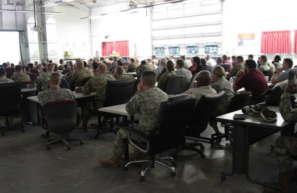 The 3rd Army Augmentation (3AA), Detachment 2, 76th Operational Response Command, based out of Shaw Air Force Base, South Carolina, conducted its Improvised Explosive Device (IED) awareness training brief during the unit’s mobilization training at Fort Bliss, Texas, May 11-12, 2016, prior to their departure.