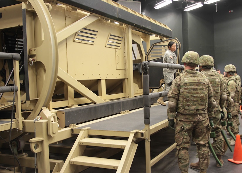 The 3rd Army Augmentation (3AA), Detachment 2, 76th Operational Response Command, based out of Shaw Air Force Base, South Carolina, conducted its HMMWV Egress Assistant Trainer (HEAT) training during the unit’s mobilization training at Fort Bliss, Texas, May 11-12, 2016, prior to their departure.