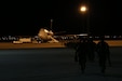 Soldiers assigned to 863rd Eng. Bn., 282nd Eng. Co., 945th Eng. Det., 313th SD Eng. Det., all Reserve units, and the 204th Eng. Det., Ohio Army National Guard, make their way to the aircraft at the Silas L. Copeland Arrival/Departure Airfield Control Group here May 2.