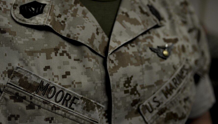 Master Sgt. Thomas Moore is the first sister-service member to undergo the School’s Advanced Maintenance Superintendent Course at Nellis Air Force Base, Nev., May 16, 2016. With the skills learned at the AMSC, Moore will serve a vital role in reengineering the way the Marine Corps handles aircraft maintenance. (U.S. Air Force photo by Airman 1st Class Kevin Tanenbaum)