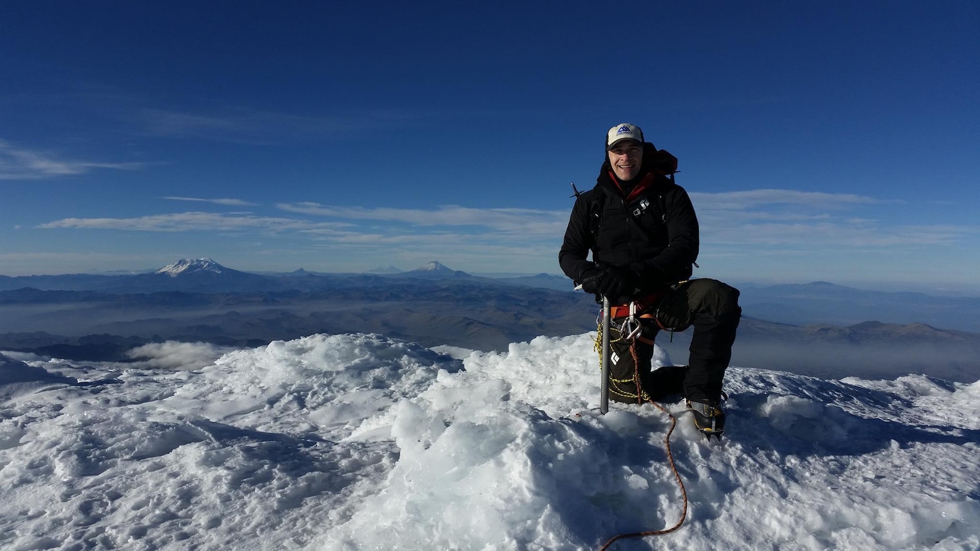 Lt. Col. David Loveless, the 71st Medical Operations Squadron commander at Vance Air Force Base, Oklahoma, during his recent climb of Cayambe, an extinct volcano that is the third highest mountain in Ecuador. In his commentary, Loveless writes about a presence -- a “third man” – that climbers in trouble often report kept them going when they were ready to give up. He suggests you can be that third man when your Wingman is in crisis. (Courtesy photo)