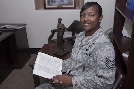 Tech. Sgt. Danyall Bowie is an Office of Airmen’s Council disability paralegal manager. As the only unit of its kind in the Air Force, Bowie and her team at the OAC offer their legal services to all Airmen, including Air National Guard and Air Force Reserves members. (U.S. Air Force photo by Senior Airman Stormy Archer/RELEASED)
