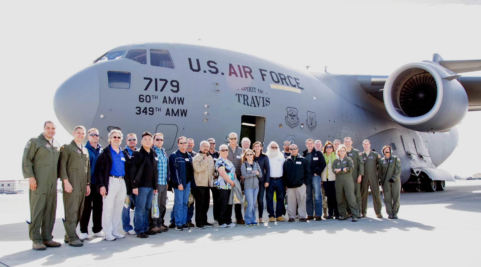 Civilian employers of Air Force Reservists view the rapid global mobility mission up close during an orientaion flight May 14, 2016 at Travis Air Force Base, Calif. The 349th Air Mobility Wing and California State Chapter Employer Support of the Guard and Reserve hosted the event during a normally scheduled local training flight to help civilian employers understand the vital contibution of their Reservist employees make to America's defense.
