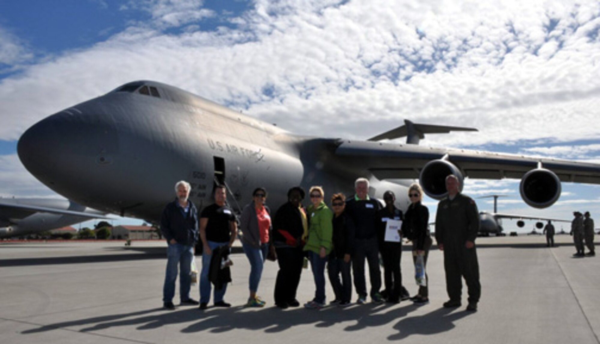 Civilian employers of Air Force Reservists view the rapid global mobility mission up close during an orientaion flight May 14, 2016 at Travis Air Force Base, Calif. The 349th Air Mobility Wing and California State Chapter Employer Support of the Guard and Reserve hosted the event during a normally scheduled local training flight to help civilian employers understand the vital contibution of their Reservist employees make to America's defense.
