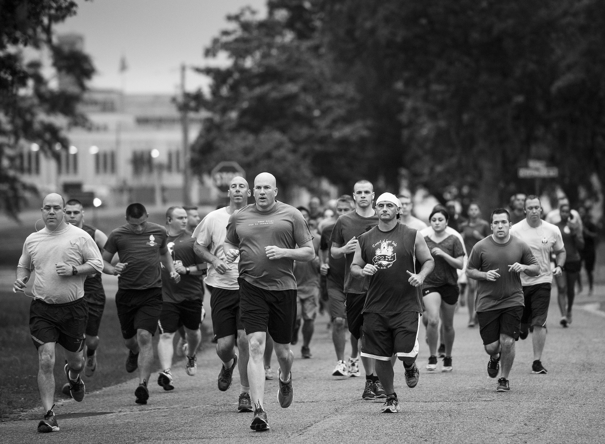Despite the rain, ruckers, runners and walkers came out to support the National Police Week 5k May 18 at Eglin Air Force Base, Fla.  (U.S. Air Force photo/Samuel King Jr.)