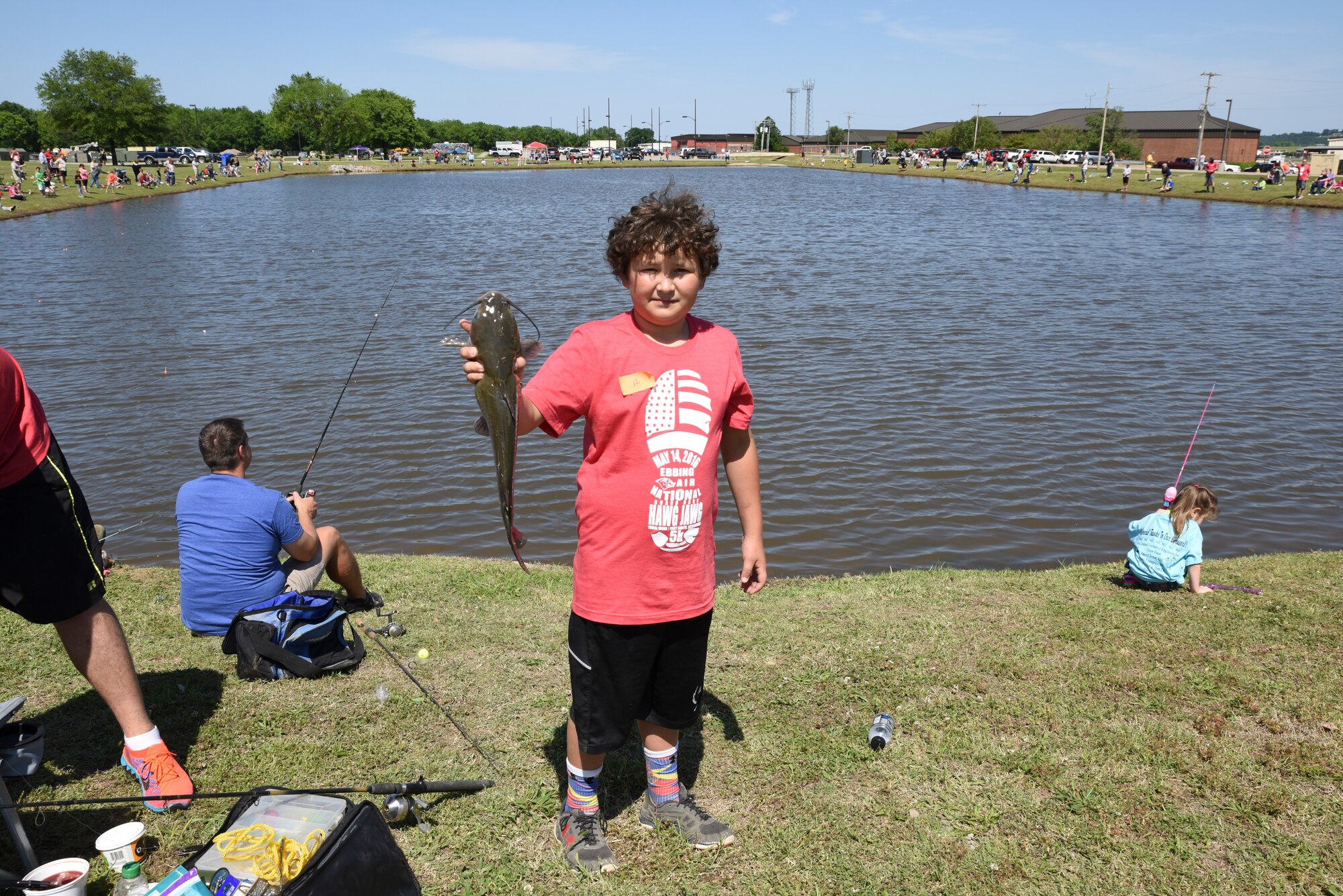 188th Wing unit members and their families celebrated Family Day May 14, 2016 at Ebbing Air National Guard Base, Ark. The day’s activities included a 5k Hawg Jawg fun run, youth fishing tournament, barbecue and live music. This annual event is designed to show appreciation to 188th Wing families for their support of the unit and its mission. (U.S. Air National Guard photo by Capt. Holli Nelson/Released)