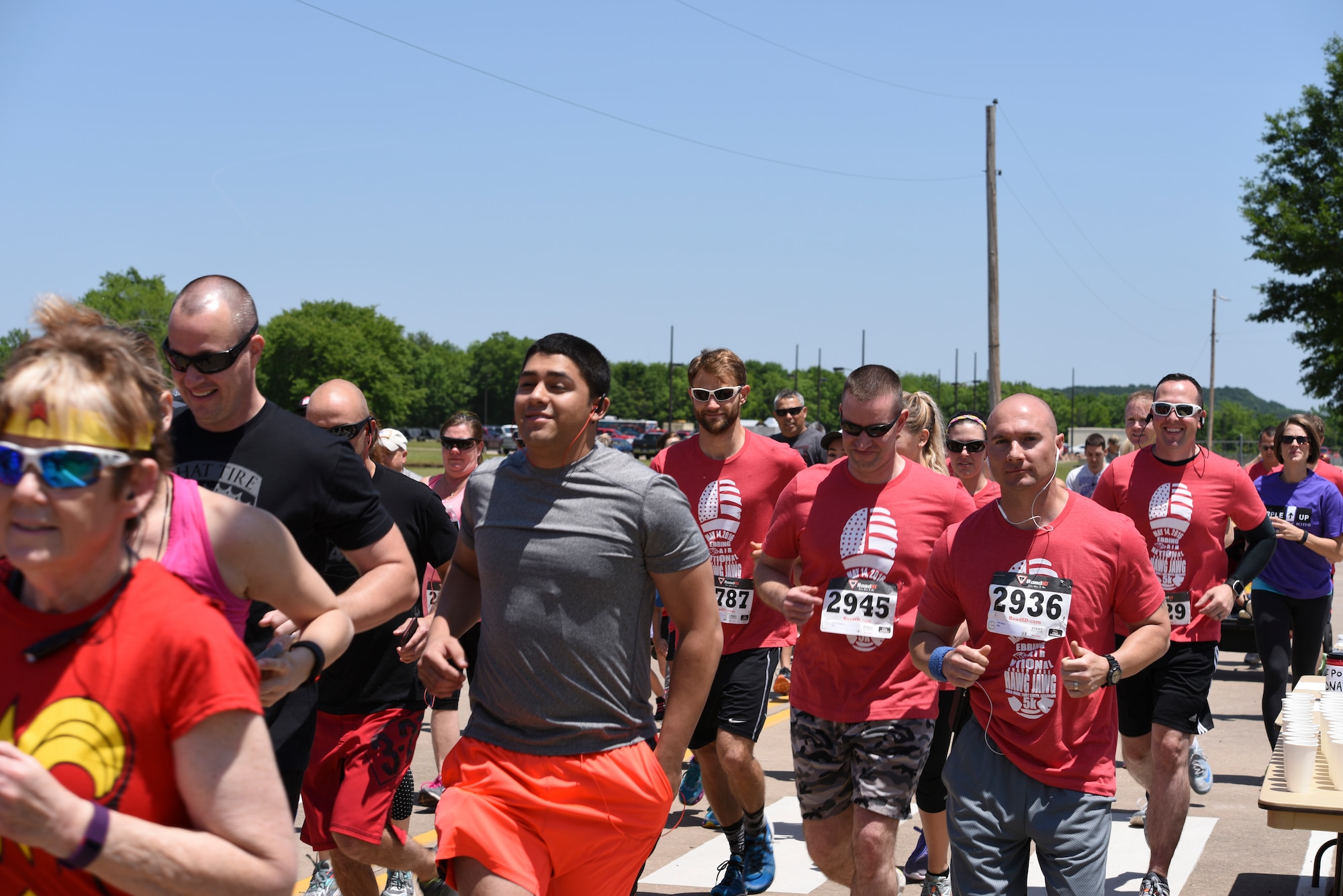 188th Wing unit members and their families celebrated Family Day May 14, 2016 at Ebbing Air National Guard Base, Ark. The day’s activities included a 5k Hawg Jawg fun run, youth fishing tournament, barbecue and live music. This annual event is designed to show appreciation to 188th Wing families for their support of the unit and its mission. (U.S. Air National Guard photo by Capt. Holli Nelson/Released)