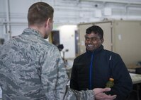 U.S. Air Force Chaplain (Capt) Philip Vincent, a 354th Fighter Wing chaplain, visits with members of the Indian Air Force, May 9, 2016, on Eielson Air Force Base, Alaska. Chaplains assigned to Eielson are charged with ensuring U.S. and partner nation servicemenbers maintain their spiritual fitness while in garrison. (U.S. Air Force Photo by 1Lt Elias Zani/Released)