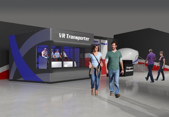 The Air Force Museum Foundation will open a new suite of simulator rides, including the Pulseworks Virtual Reality (VR) Transporter, the first of its kind in North America, on June 8 in conjunction with the grand opening of the new fourth building at the National Museum of the U.S. Air Force. (Artist's rendering provided)