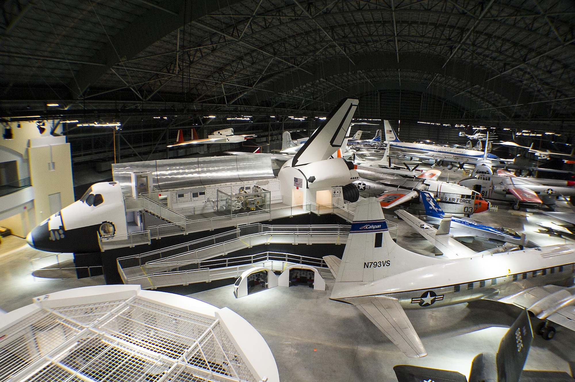 DAYTON, Ohio (05/2016) -- An overhead gallery view of the fourth building aircraft at the National Museum of the United States Air Force. The fourth building includes more than 70 aircraft in four new galleries -- Presidential, Research & Development, Space and Global Reach. (U.S. Air Force photo by Ken LaRock)    