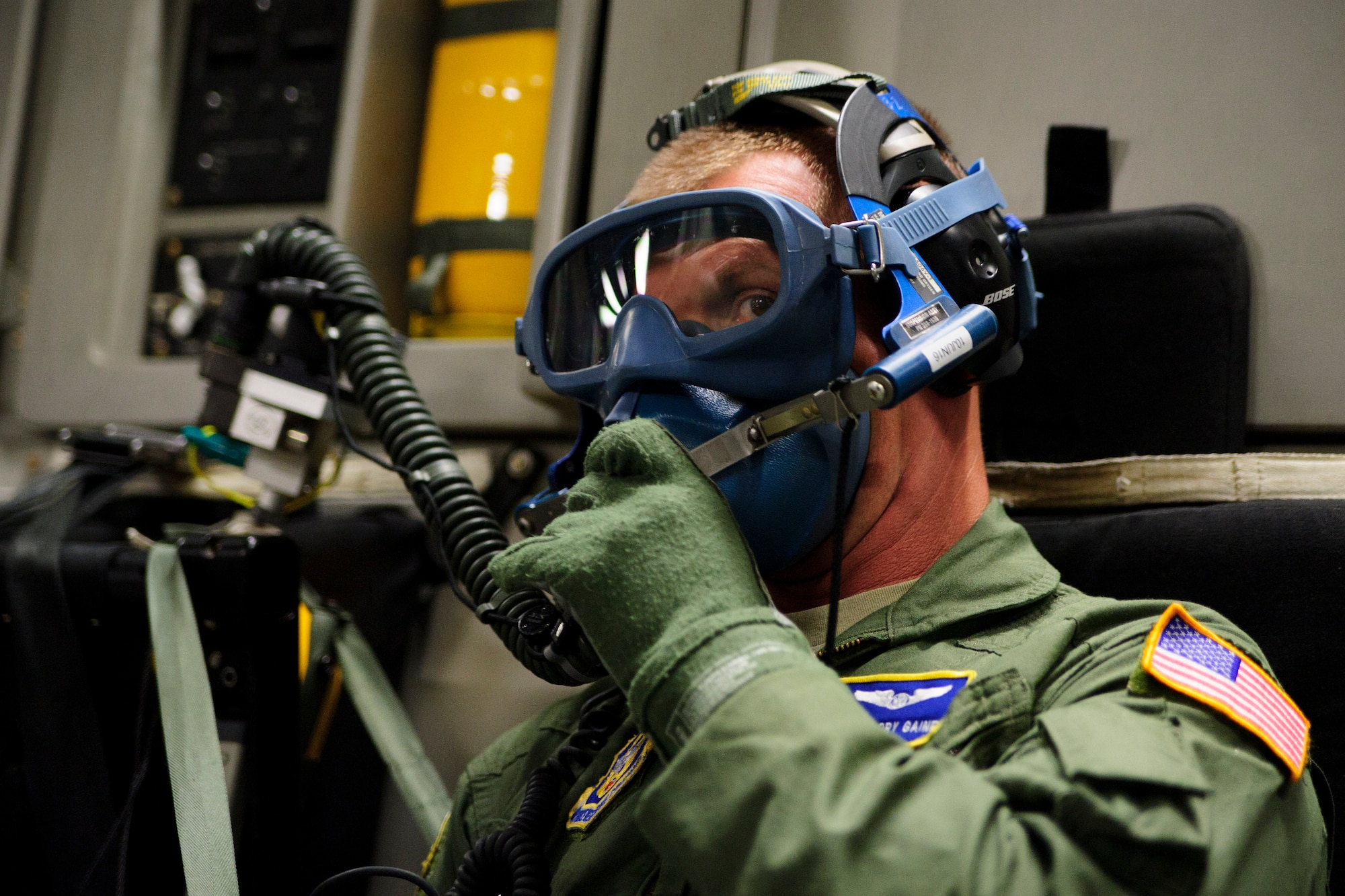 Master Sgt. Gregory Gaines, 315th Aeromedical Evacuation Squadron aeromedical technician, conducts training operations with the support from Civil Air Patrol volunteers onboard a C-17 Globemaster III, assigned to the 300th Airlift Squadron, near Joint Base Charleston, S.C., May 18, 2016. The squadrons conducted the training to enhance their ability to receive, regulate, transport and track patients to and from Natural Disaster Medical System hospitals near Greenville-Spartanburg International Airport. (U.S. Air Force photo by Senior Airman Jonathan Lane)