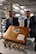 Yancy Mailes, Command Historian, and Shawn Bohannon, Command Archivist, show off a chest containing “bomb com” cups awarded to various Strategic Air Command wings for their annual competition. Several of the cups are displayed in front of the chest. The new Global Strike Research Facility will house these artifacts as well as command archives for both SAC and AFGSC. Staff will have the ability to check out several of these lineage items for command events (Air Force Photo by Joe K. Thomas, Air Force Global Strike Command Public Affairs).