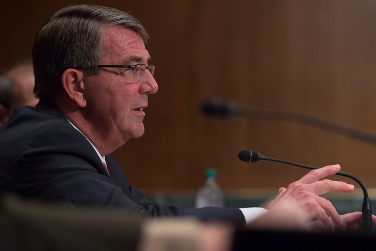 Defense Secretary Ash Carter discusses the importance of the Overseas Contingency Operations fund that supports the warfighter in April 27, 2016, testimony at a hearing of the Senate Appropriations Committee’s defense subcommittee on the Defense Department’s fiscal year 2017 budget request. The House of Representatives passed a bill May 18, 2016, with $18 billion in cuts to the fund. Carter is willing to work with Congress to restore the funds, and would recommend that the president veto the bill if necessary, Pentagon Press Secretary Peter Cook said. DoD photo by Air Force Senior Master Sgt. Adrian Cadiz