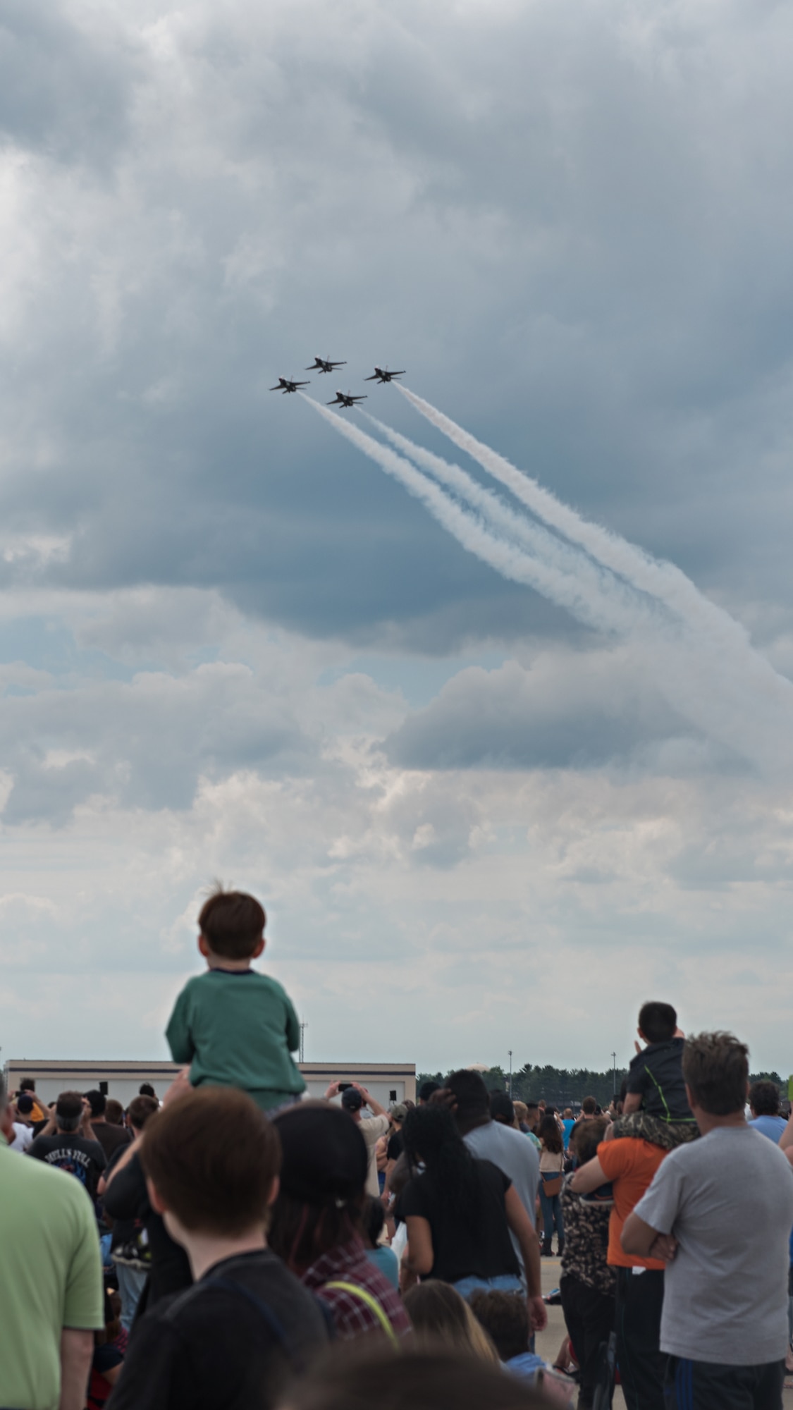 U.S. Air Force Thunderbirds fly overhead during the 2018 Power in the Pines Open House and Air Show at Joint Base McGuire-Dix-Lakehurst, N.J. May 14, 2015. Approximately 375,000 spectators visited JB MDL to see the might of the armed forces in action at the show. (U.S. Air Force photo by Staff Sgt. Katherine Tereyama)