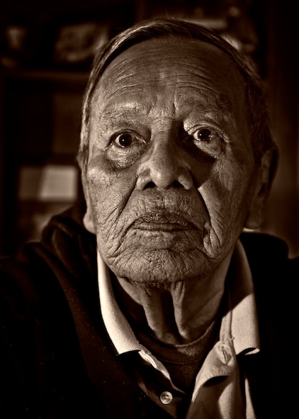 Airman 2nd Class (Sep.) Wilbur Pleets sits for a portrait during an interview in Mandan, N.D., May 3, 2016. Pleets served in Europe as an aircraft missile accessory repairman during the Vietnam War era. (U.S. Air Force photo/Airman 1st Class J.T. Armstrong)