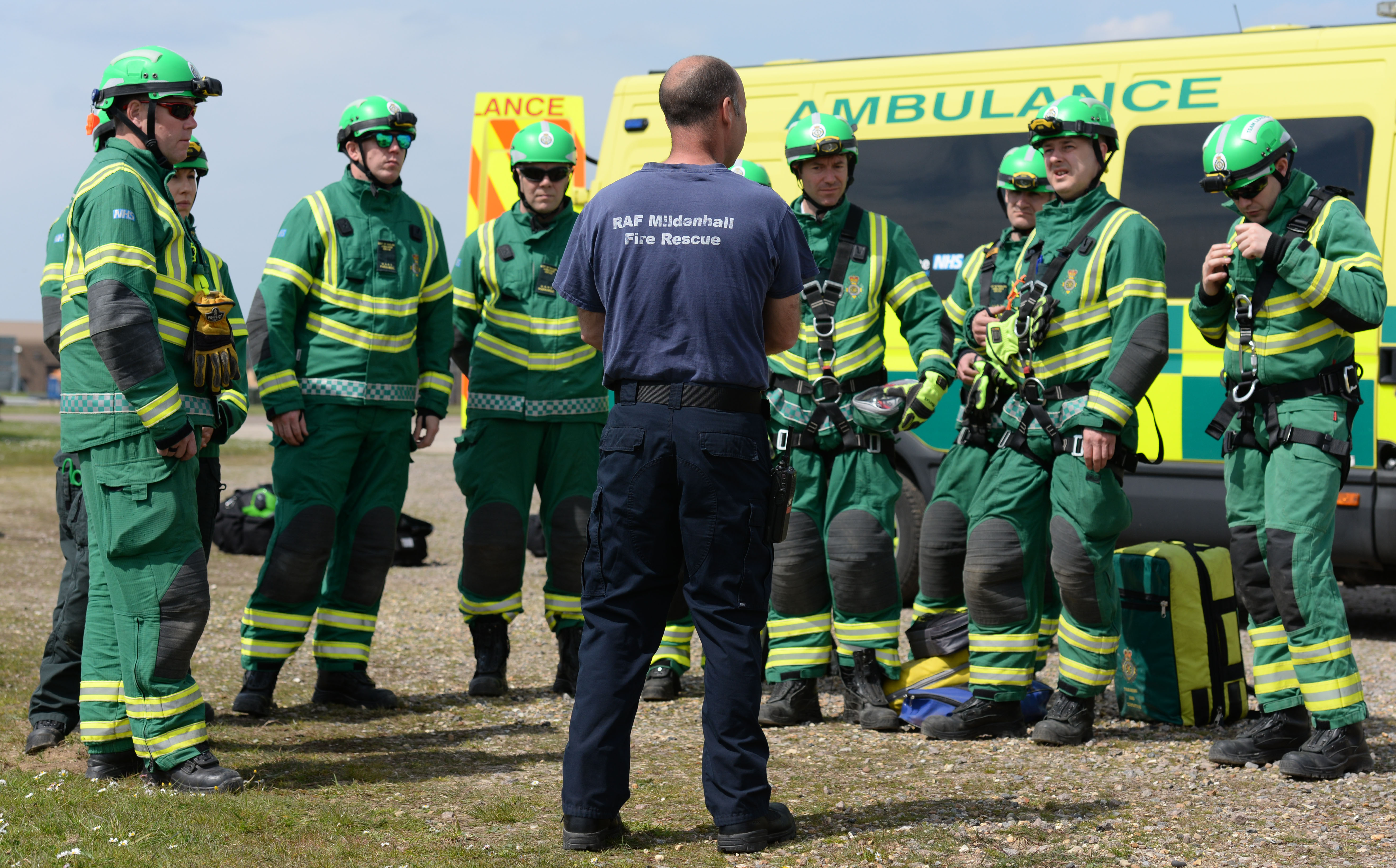RAF Mildenhall Firefighters Train With Host Nation Ambulance Service