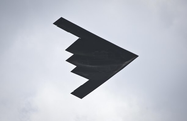 A B-2 Spirit flies over the Power in the Pines Open House and Air Show on Joint Base McGuire-Dix-Lakehurst, N.J., May 14, 2016. (U.S. Air National Guard photo/Tech. Sgt. Matt Hecht)
