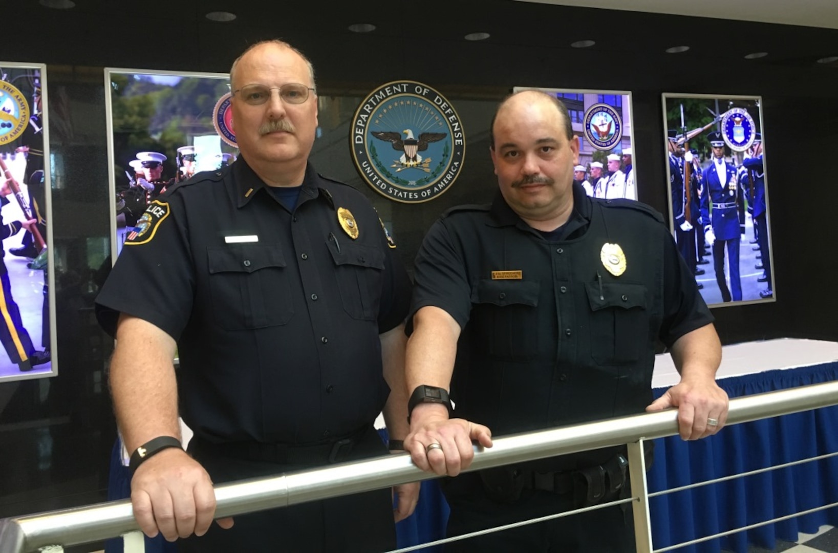 DLA Police Lt. James Haaf (left) and Staff Sgt. James Sprecher participated in the Law Enforcement United "Road to Hope Memorial Bicycle Ride” May 10-12, during National Police Week 2016.