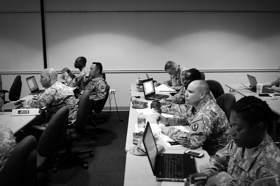 More than ten U.S. Army Reserve units participated in an Army Reserve Physical Security Officer Training class this past week at the 85th Support Command headquarters, May 18, 2016. The soldiers spent two days training and closed with an exam ensuring they understood the proper procedures of securing and accounting for critical wartime equipment.
(Photo by Sgt. Aaron Berogan)