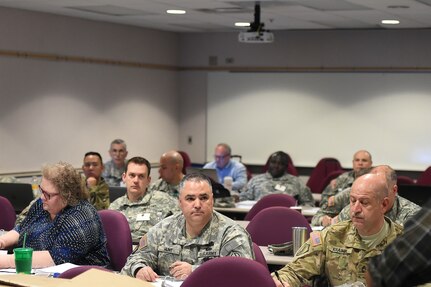 Class attendees finalize an exam, after a two-day course, ensuring that they understand the procedures taught by the Army Reserve’s Physical Security Officer Training Program. Each participant passed certifying them to train and support units in the physical security program.
(U.S. Army photo by Sgt. Aaron Berogan/Released)