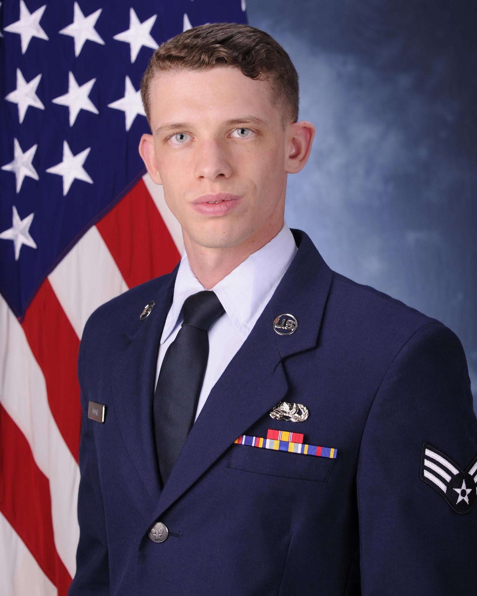 Senior Airman Connor Dodge, 325th Operations Support Squadron airfield systems technician was selected as the unsung hero for the Squadron of the Week during March 16-20. Connor is from Plainfield, a small town in New Hampshire. He recently returned from a six month deployment to Al Dhafra Air Base, United Arab Emirates in which he volunteered for. (U.S. Air Force photo by Senior Airman Ty-Rico Lea/Released)