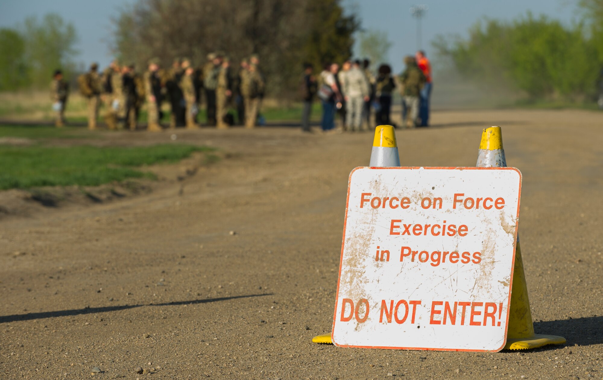 Members of the 791st Missile Security Forces Squadron Bravo Flight prepare for an exercise at Minot Air Force Base, N.D., May 16, 2016. The force-on-force exercise is part of the annual required training for security forces members. (U.S. Air Force photo/Senior Airman Apryl Hall)