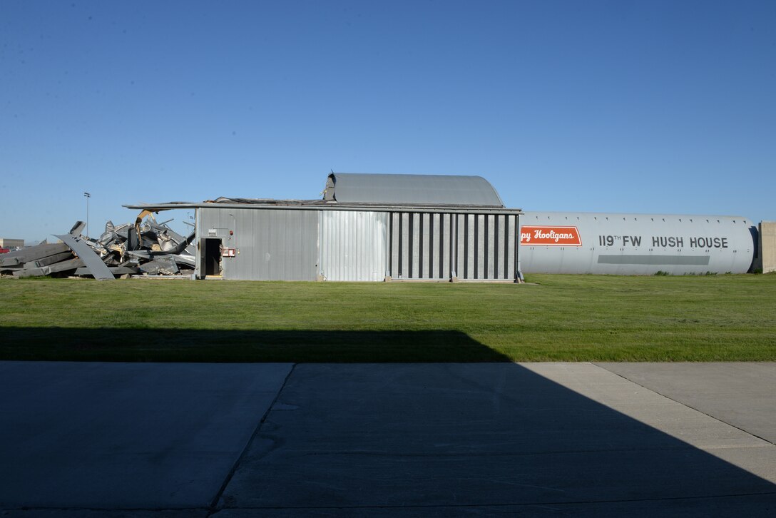 Aircraft engine test facility hush house get demolished for recycling