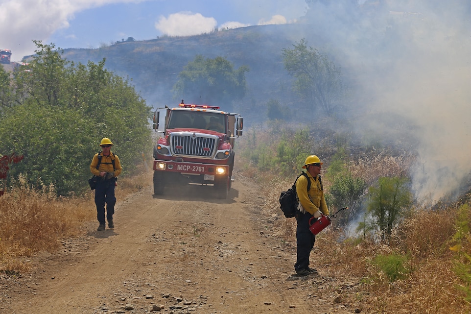 CAMP PENDLETON, Calif. – The Camp Pendleton fire Department conducted a hazard reduction burn here, May 21. The hazard reduction burn was conducted to improve firefighter and public safety, protect property and minimize smoke impacts in the 52 Area, San Clemente and the I-5 Freeway. The burn aims to protect base property and the natural habitat by decreasing the possibility of human caused ignitions and limiting the severity and size of potential wildfires.