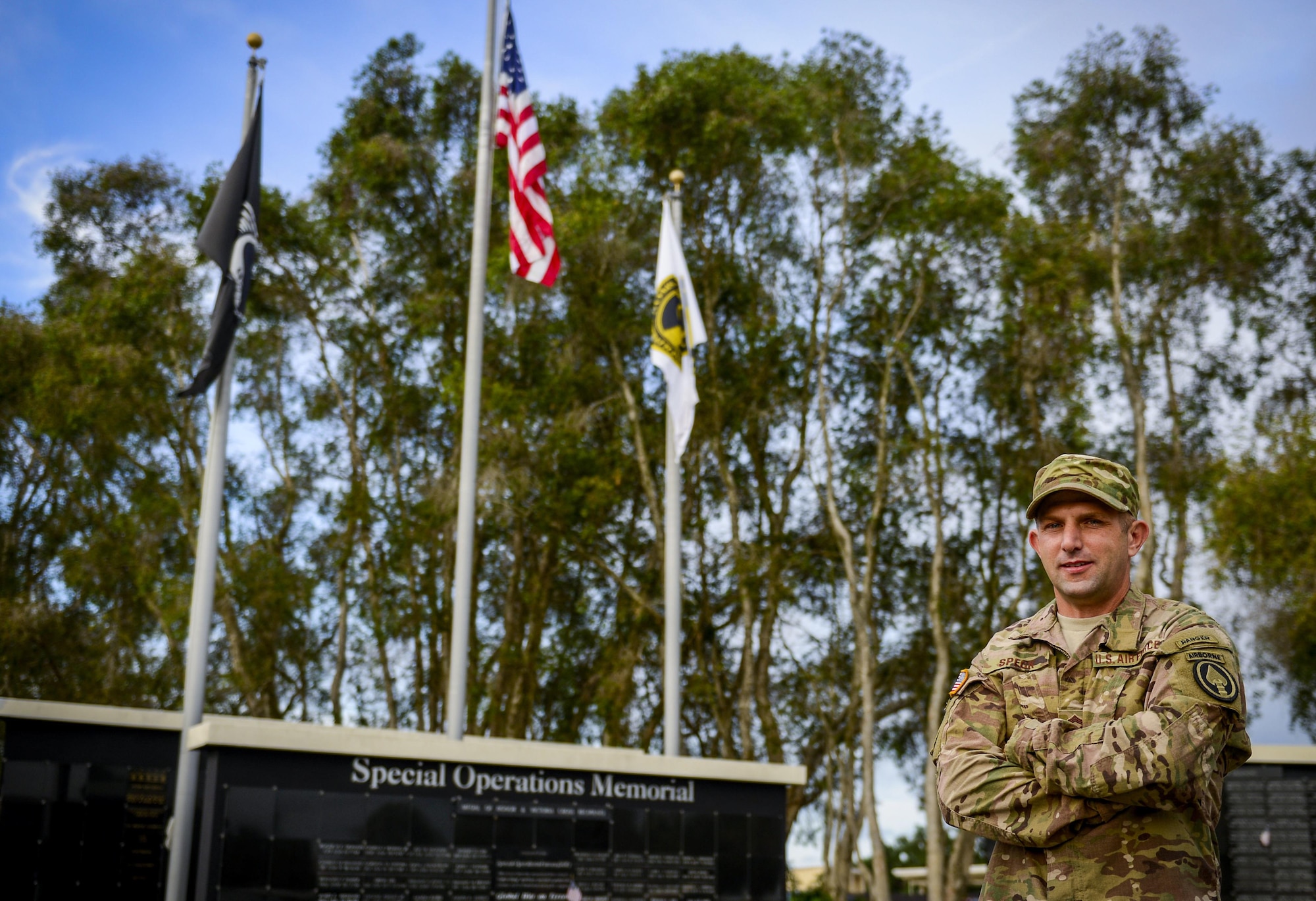 Chief Master Sgt. William Speck graduated U.S. Army Ranger School at Fort Benning, Ga., April 22, 2016. Speck is the first Air Force chief master sergeant to graduate from the Army's premier leadership course. (U.S. Air Force photo/Tech. Sgt. Angelita Lawrence)